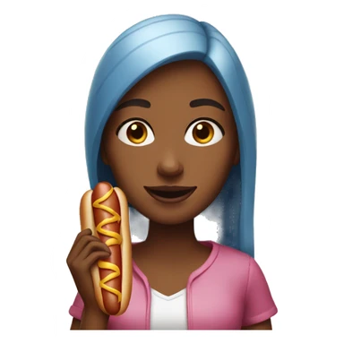 girl with a hot dog sticker