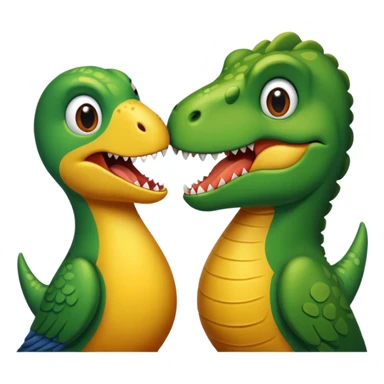 A bird kiss a trex sticker