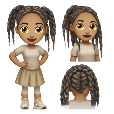 Light skin girl with long dark box braids running  sticker