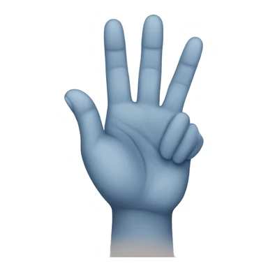 a cartoon hand holding up 3 fingers. Index, middle and ring finger sticker