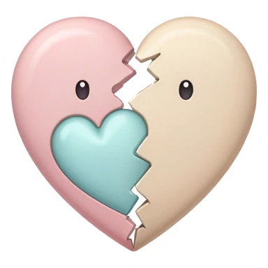broken heart beige pastel sticker