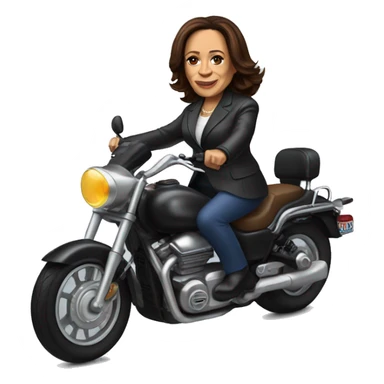 Kamala Harris driving a motorcycle  sticker