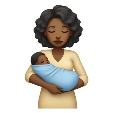 tired black mom holding baby boy sticker