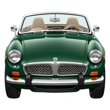 1977 British racing green Mgb roadster chrome bumper wire wheels sticker