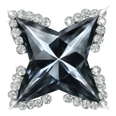 black diamond shiny four-point star diamond sticker
