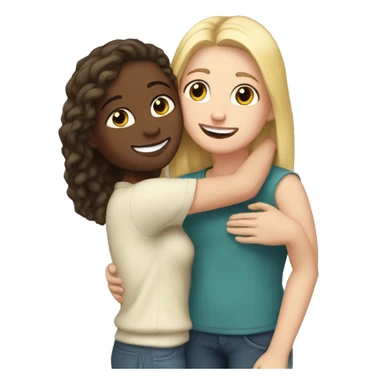 White Girl hugs white girl sticker