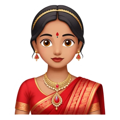 A fair Indian girl wearing a red saree sticker