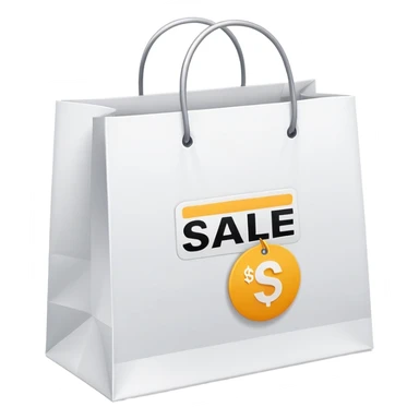 white shopping bags with sale tag




 sticker