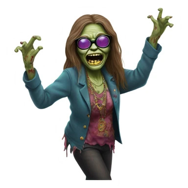  janis joplin zombie  dancing (wearing circle glasses) sticker