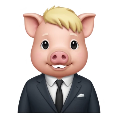pig blonde with suit sticker