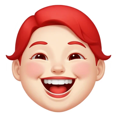 Laughing while cheeks turning red sticker