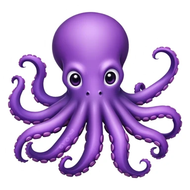 cute purple octopus with eight tentacles sticker