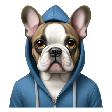 french bulldog wearing a hoodie  sticker