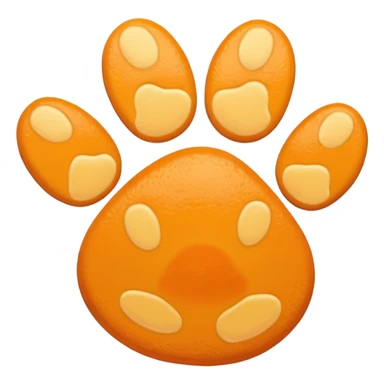 a very light pale pastel yellowy orange pawprint sticker