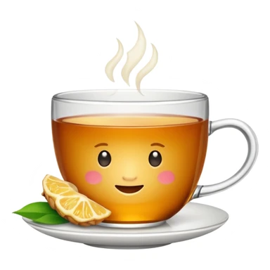 cup of tea with ginger root sticker