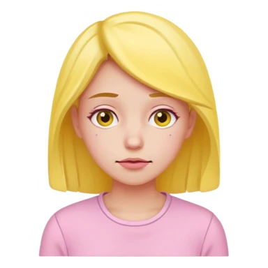 the embarrassed woman in soft pink, beige and yellow pastel colors sticker