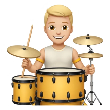 yellow drummer at drum kit sticker