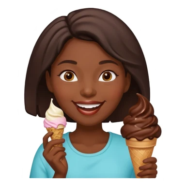 black woman eats ice cream  sticker