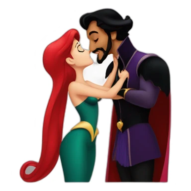 the little mermaid kissing jafar sticker