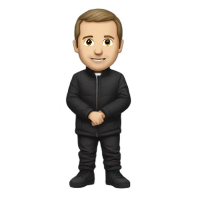 Macron portant des yeezy 350 sticker