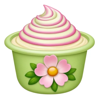 light green and pink floral cream sticker