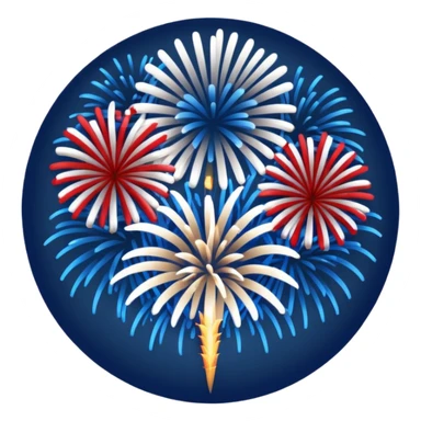 Red white and blue Fireworks exploding  sticker