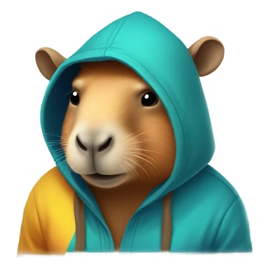 Capybara in a hoodie ￼ sticker