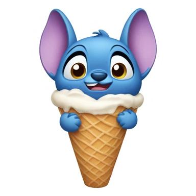 Stitch character with ice cream sticker