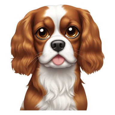 Cavalier King Charles brun et blanc avec des coeurs sticker