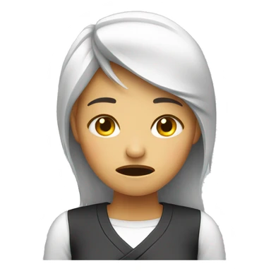 Female server crying sticker