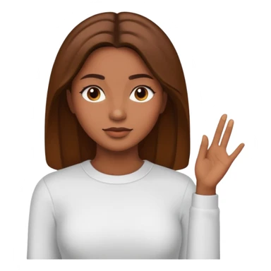 create an emoji, brown long sleeves, for women, now human sticker