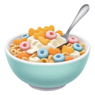 Pastel colorful cereal bowl sticker