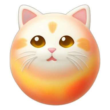 peach rice cake mochi cat sticker