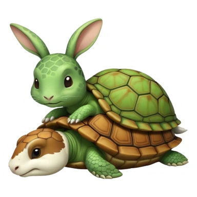 Tortu qui dort et le lapin qui mange la queue a la tortu sticker