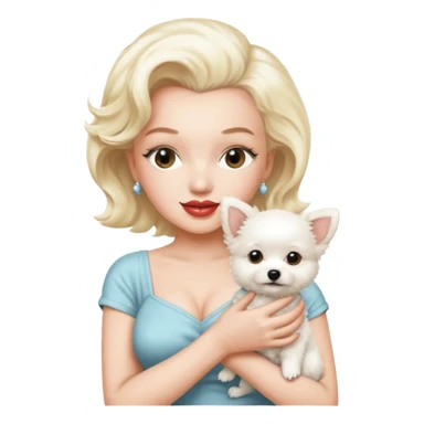 Marilyn Monroe, with cute dog sticker
