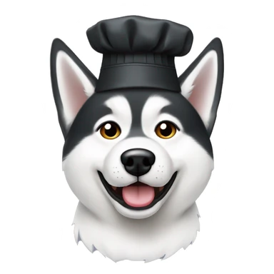 Siberian husky with a chef hat  sticker