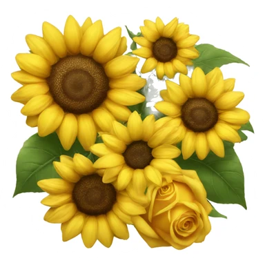 Sunflower and yellow roses sticker
