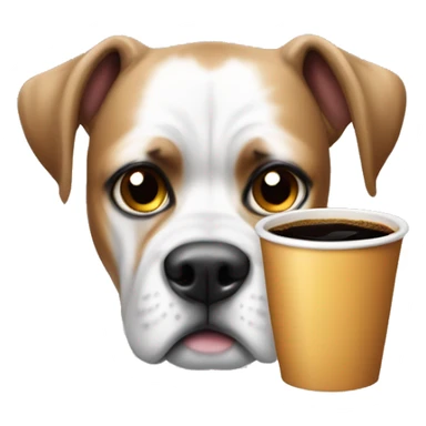Perro boxer blanco con solo una mancha café en el ojo izquierdo  sticker