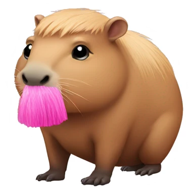 Capybara with pink riben sticker