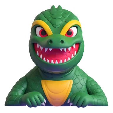 alligator luchador mask with scaly texture and menacing eyes sticker