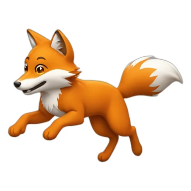 ultra fast running fox to right sticker