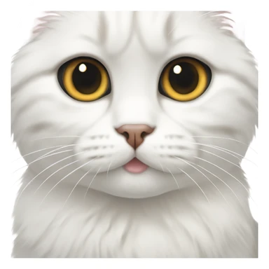 White cat long hair Scottish fold sticker