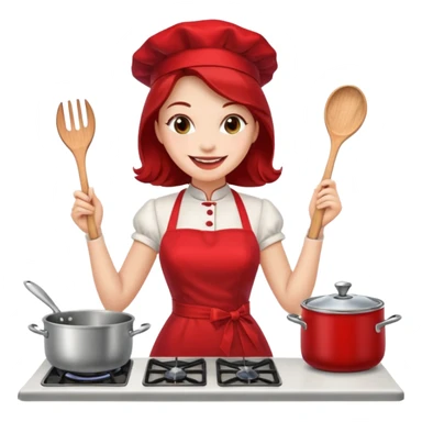 pinup girl in dress and stocking while cooking sticker