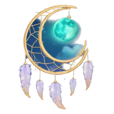 Sparkly moon-and-stars-galaxy-dreamcatcher sticker