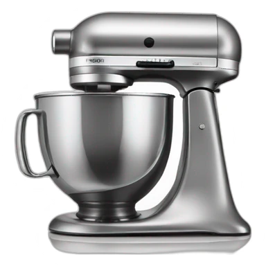 Silver Stand mixer with clear glass bowl sticker