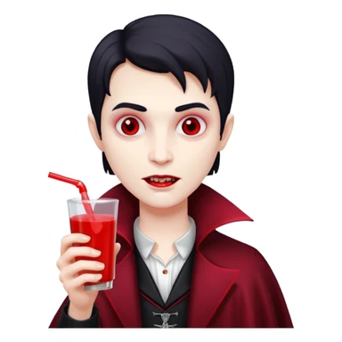 vampire using a juice box sticker