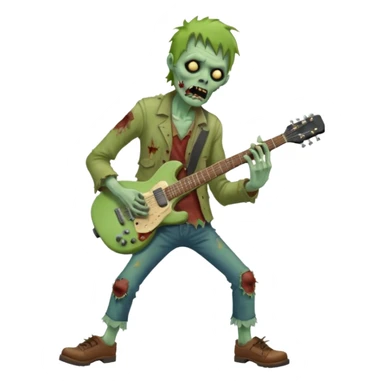 Zombie guitarist – ragged clothes, missing shoe, strumming an old electric guitar. sticker
