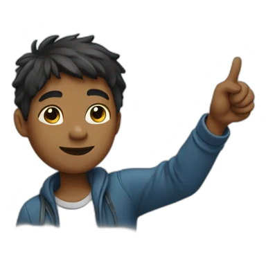 boy pointing himself sticker