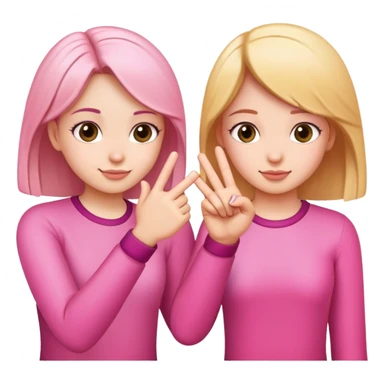 Two girls making a pinky promise  sticker
