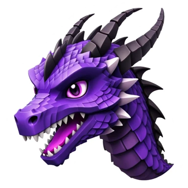 Minecraft black dragon head with purple eyes sticker